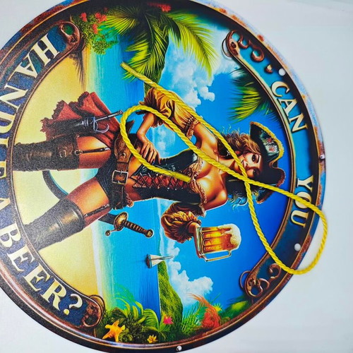 Vintage metal decorative sign Pirate Beer 20cm like new