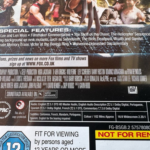 Wolverine 2 movies Blu-Ray with English subtitles, like new