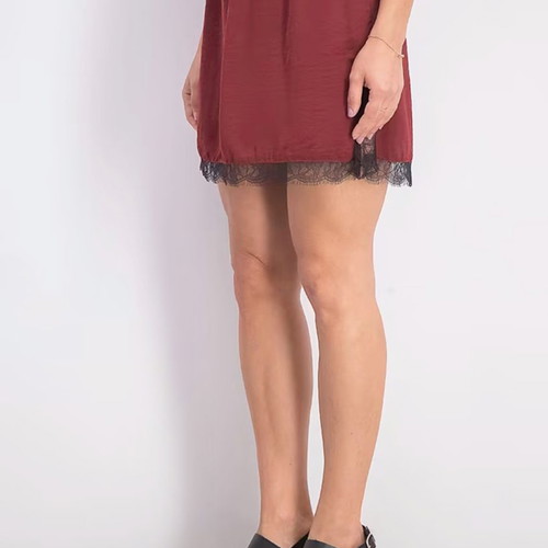 Bordeaux satin short skirt Mango new, Small