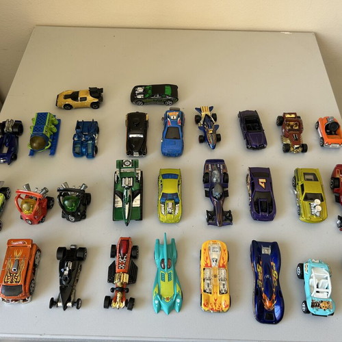 Hot Wheels metallic toy cars used, set of 29