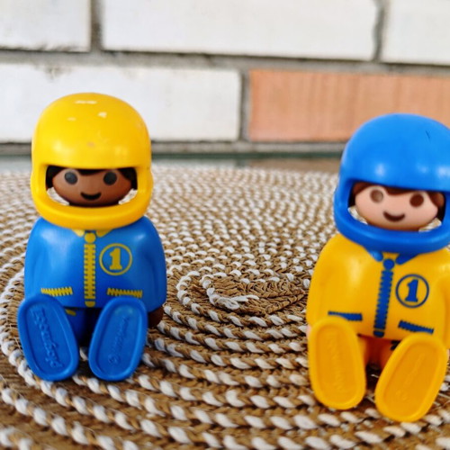 Vintage Playmobil 1.2.3 Racing Driver Figures like new (1990)