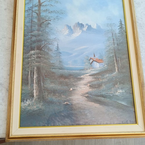 Rudolf Bauer Mountain Landscape Painting 0.80x0.60 m