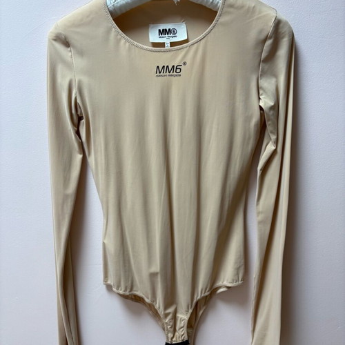 MM6 Stretch long sleeve bodysuit like new, beige, size M