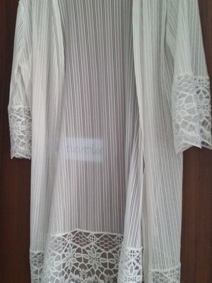 Transparent white cardigan like new, size M