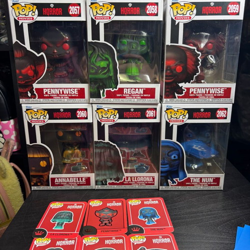 Funko Pop! Horror Mystery Series vinyl figures with collector cards