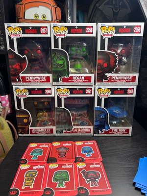 Funko Pop! Horror Mystery Series vinyl figures with collector cards