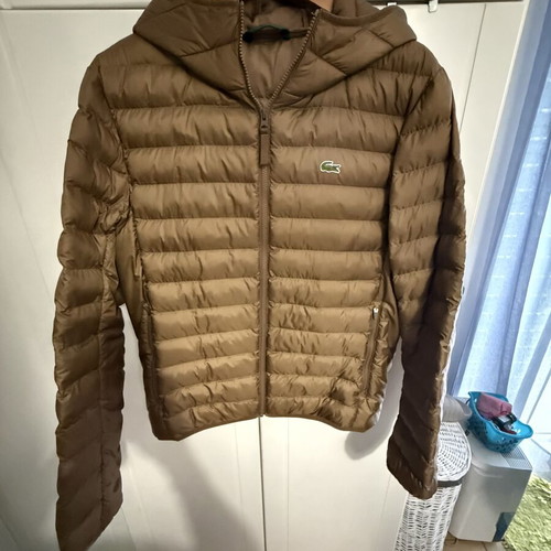 Lacoste puffer jacket brown size large like new