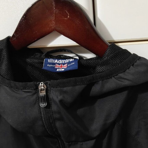 Admiral windbreaker waterproof jacket with hood XL like new, black-red
