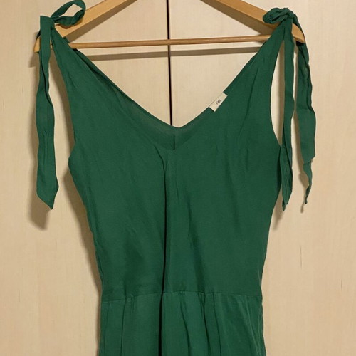 Kashish Maxi Cotton Dress new, green with adjustable straps