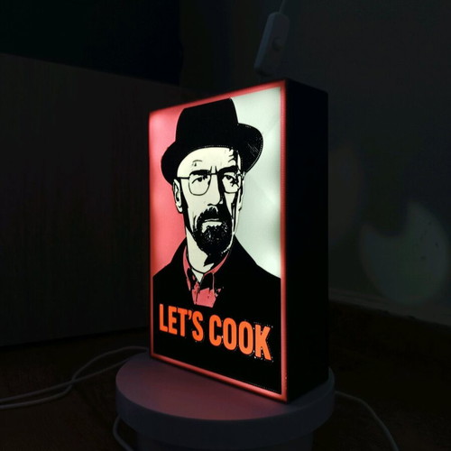 Breaking Bad Light Box with Heisenberg design and lighting, new