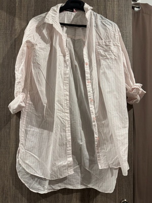 Hunkemöller shirt 100% cotton S striped like new, white pink