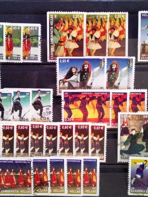 Stamps sealed Laiko Dances 2002 used, 45 pieces