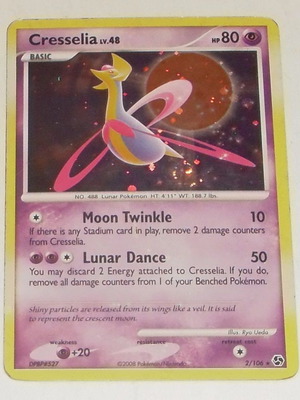 Pokemon Holo Card Cresselia 2/106 used from Great Encounters set