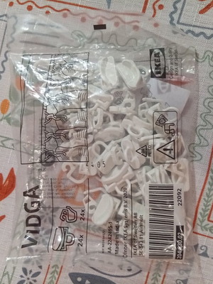 IKEA Vidga Curtain Gliders and Hooks Set new, 24 pcs