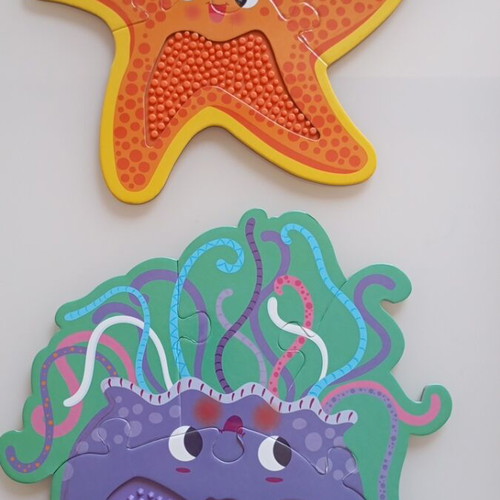 Ocean Touch and Learn Puzzle Set with 5 Puzzles and Booklet