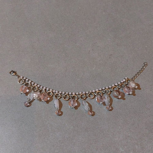 Bracelet with pink crystals Silver 925 like new