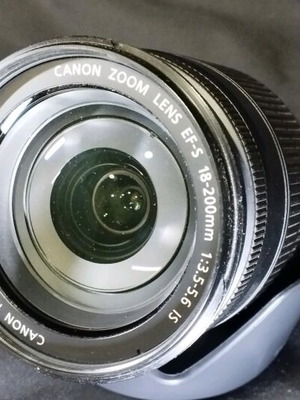 Canon 18-200 f3.5-5.6 IS lens used with filter and hood