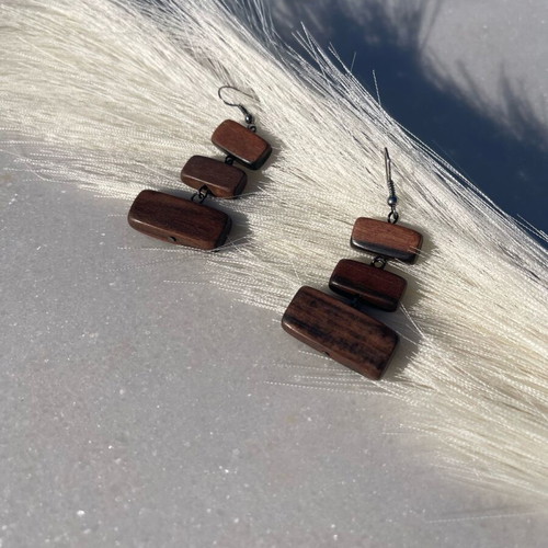 Handmade wooden earrings new