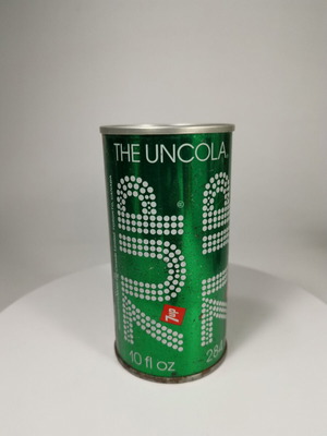 Seven Up The Uncola 10oz soda can vintage, used