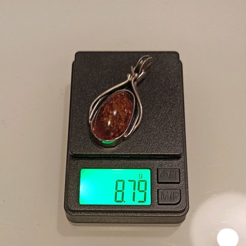 Baltic Amber Pendant new with silver handmade