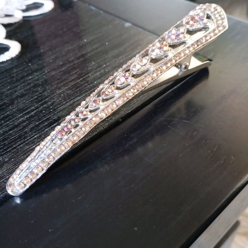 Vintage hair clip with iridescent rhinestones like new