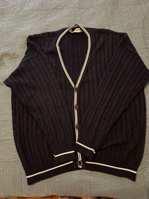 Ferentino Maglieria vintage cardigan like new, size L, navy blue