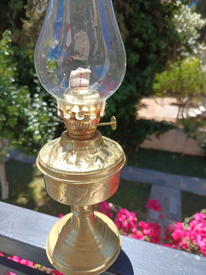 Traditional brass oil lamp handmade, like new