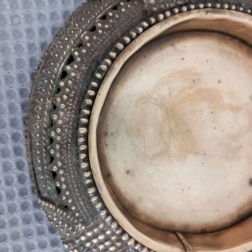 Handmade ashtray from India unused, 1980s, 22 cm diameter