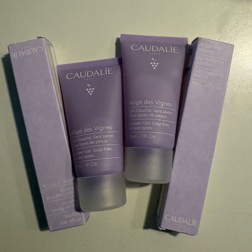 Caudalie Ange De Vignes set new with shower gel and roll on perfume