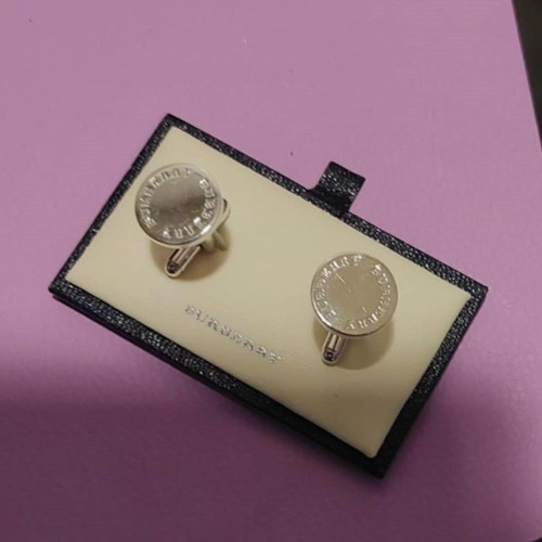 Burberry cufflinks unisex, silver plated steel