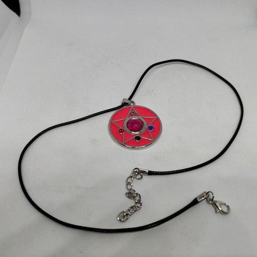 Sailor Moon Crystal Star Necklace like new, pink enamel pendant