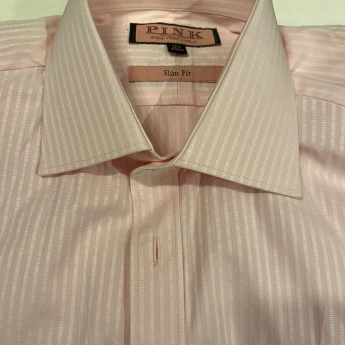 slim fit dress slacks Thomas Pink Slim Fit Smart Casual Indigo Twill Shirt main image 0