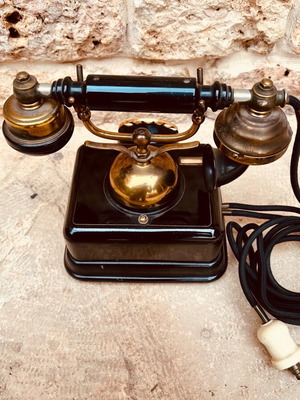 Jn-4 vintage telephone new with rotary dial and brass details