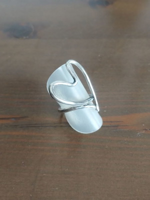 Silver 925 heart-shaped ring, handmade