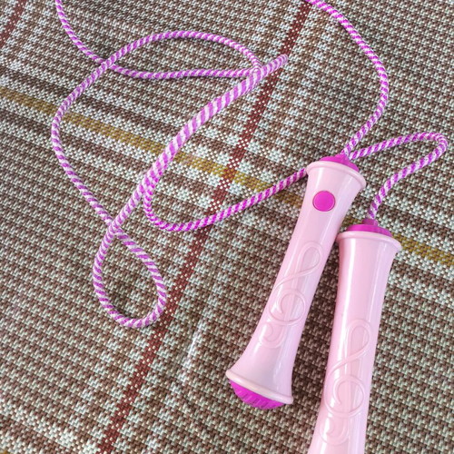 Children's jump rope used, pink with slightly broken handle