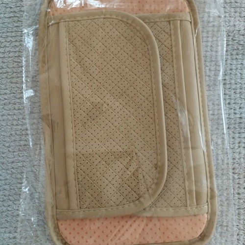 Car accessory with storage space beige leatherette new