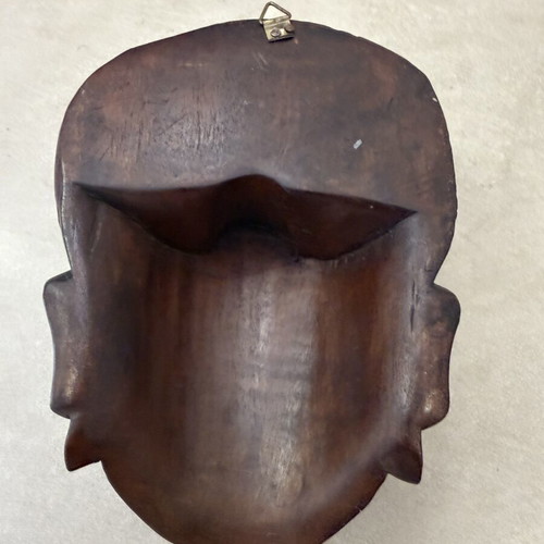 Asian vintage wooden carved mask used