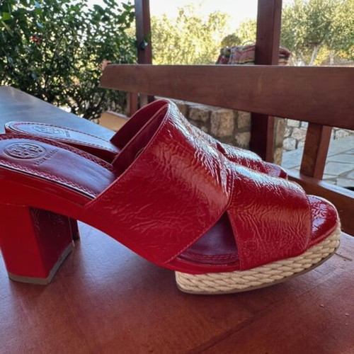 Tory Burch slippers like new, red, size 38.5
