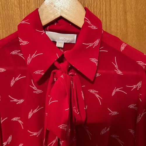 Michael Kors shirt like new, red with bow and inner tank top