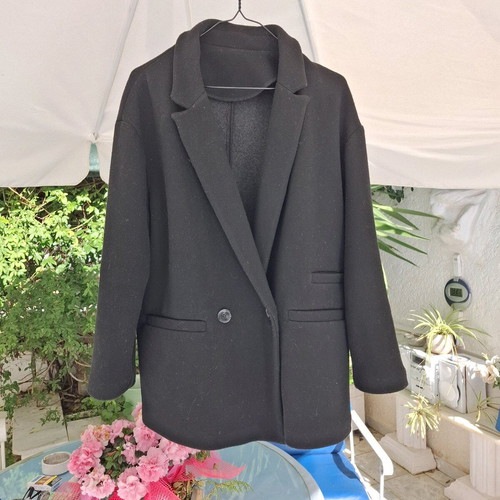 Women's wool jacket like new, black, sizes L and XL