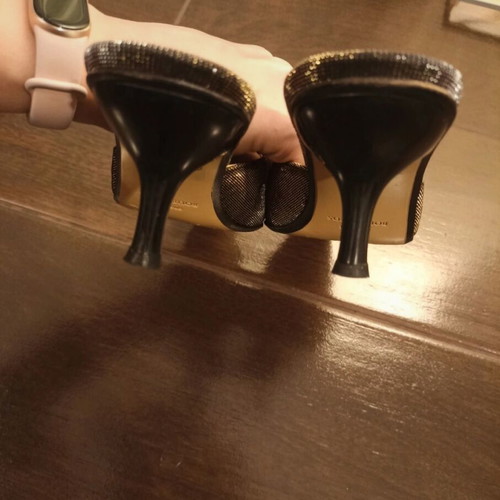 Anastazi Bournazos black and gold mule pumps like new, size 39