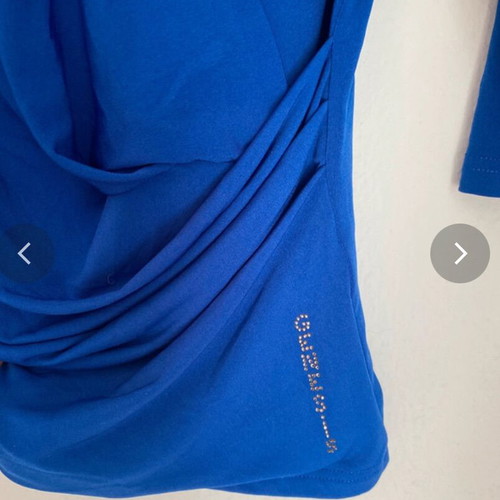 Blue wrap blouse long sleeve new, size L