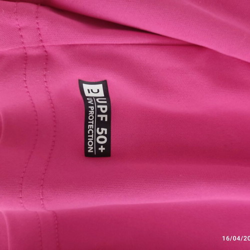 Quechua children's long-sleeve sun-protection shirt like new, pink, 122 cm