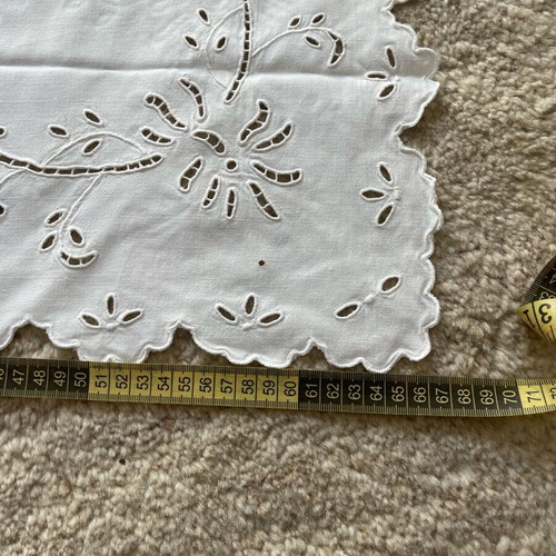 Handmade embroidered small tablecloth like new, square