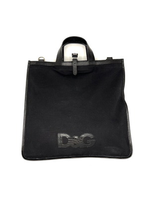 D&G платнена двойна ръчна чанта употребявана, черна
