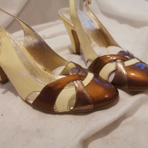 Heels like new, white and brown, size 37