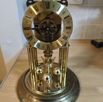 Elgin S. Haller 400-Day Anniversary Torsion Clock Used, Brass with Glass Dome
