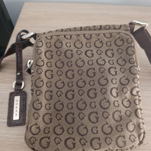 Guess crossbody bag used, brown with multiple pockets