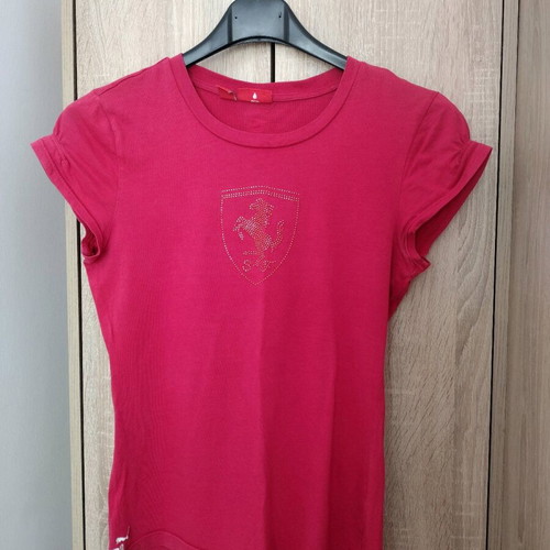 Puma Ferrari women's t-shirt used with crystals and round neckline