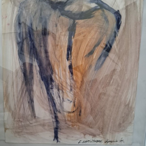 Painting "Γυμνο" framed 30×40cm, like new, signed